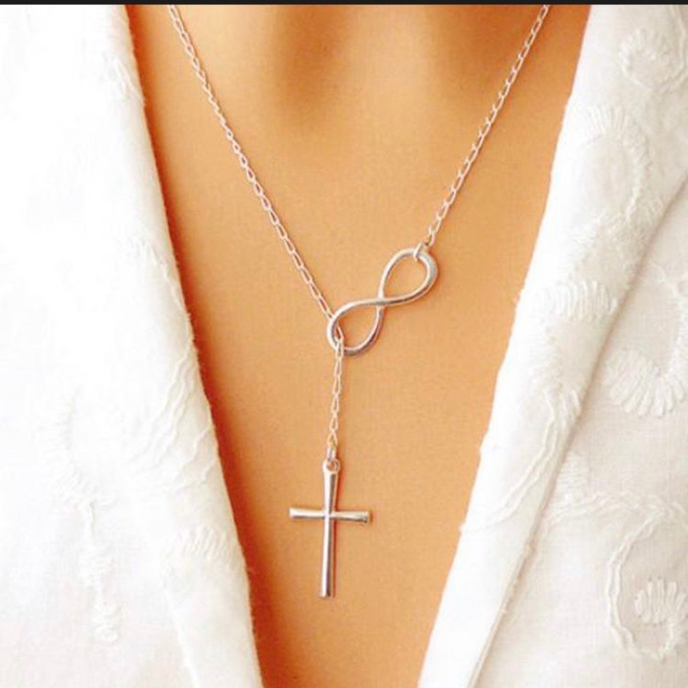 Infinity Cross Choker Collar Statement Necklace